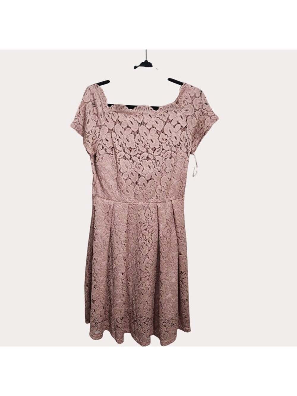 MissMay Dress Womens Size L Retro Lace ALine Dusty Pink Floral